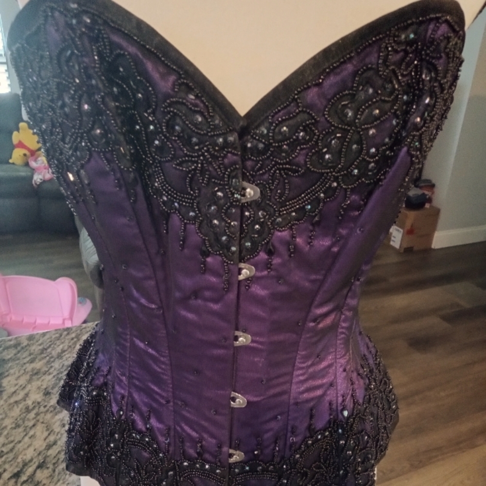 Corset Story Deep Purple Corset With Sequins